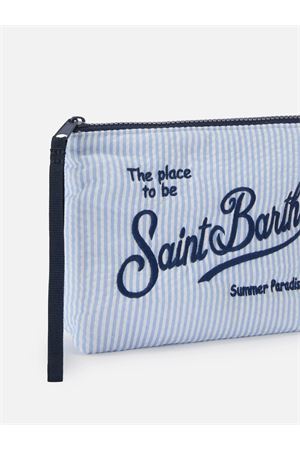 Aline Seersucker Pochette Stripes MC2 SAINT BARTH | Pochette Bag | ALI004900361L